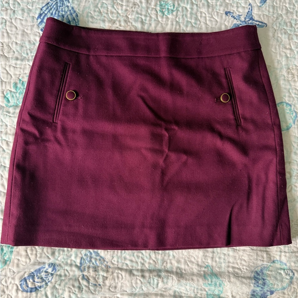 LOFT Rich Burgundy Mini Skirt